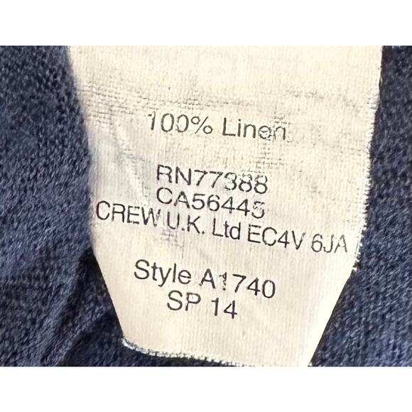 2/$30 Madewell Pure Linen Slub Tee Navy Blue Short Sleeve Size M - Picture 11 of 12